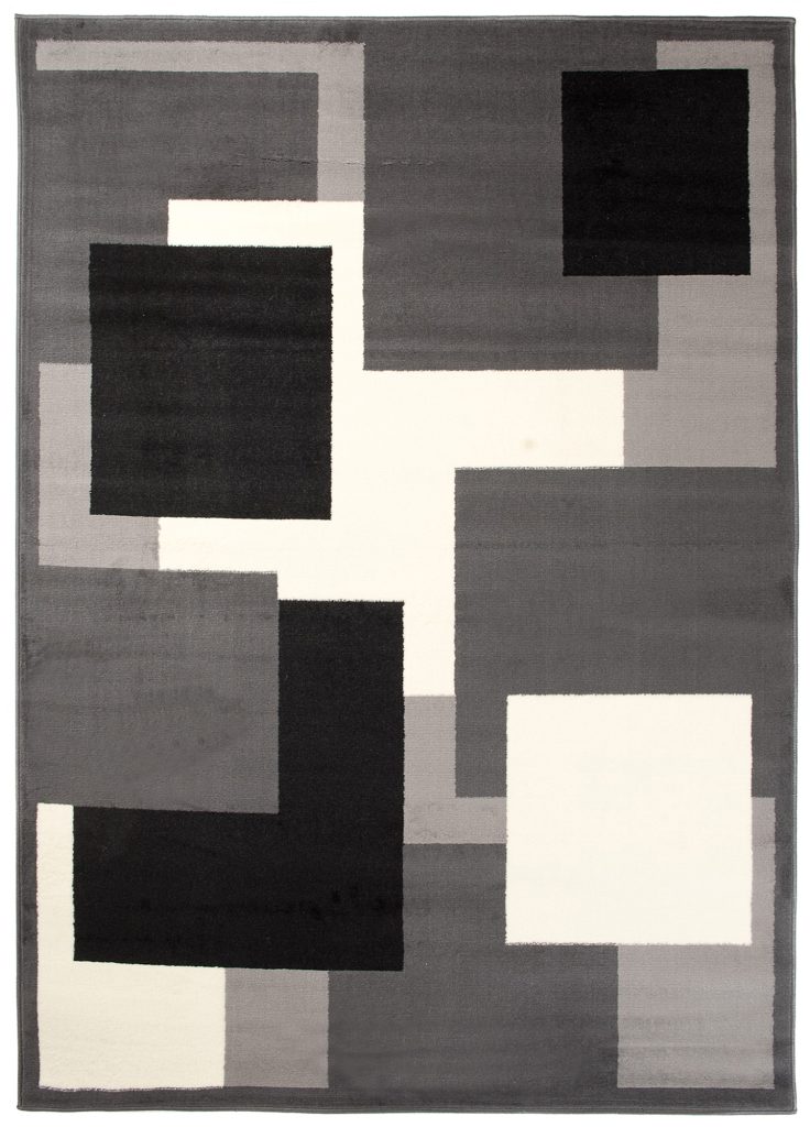 Covor Dream Gri Închis Geometric Pătrate