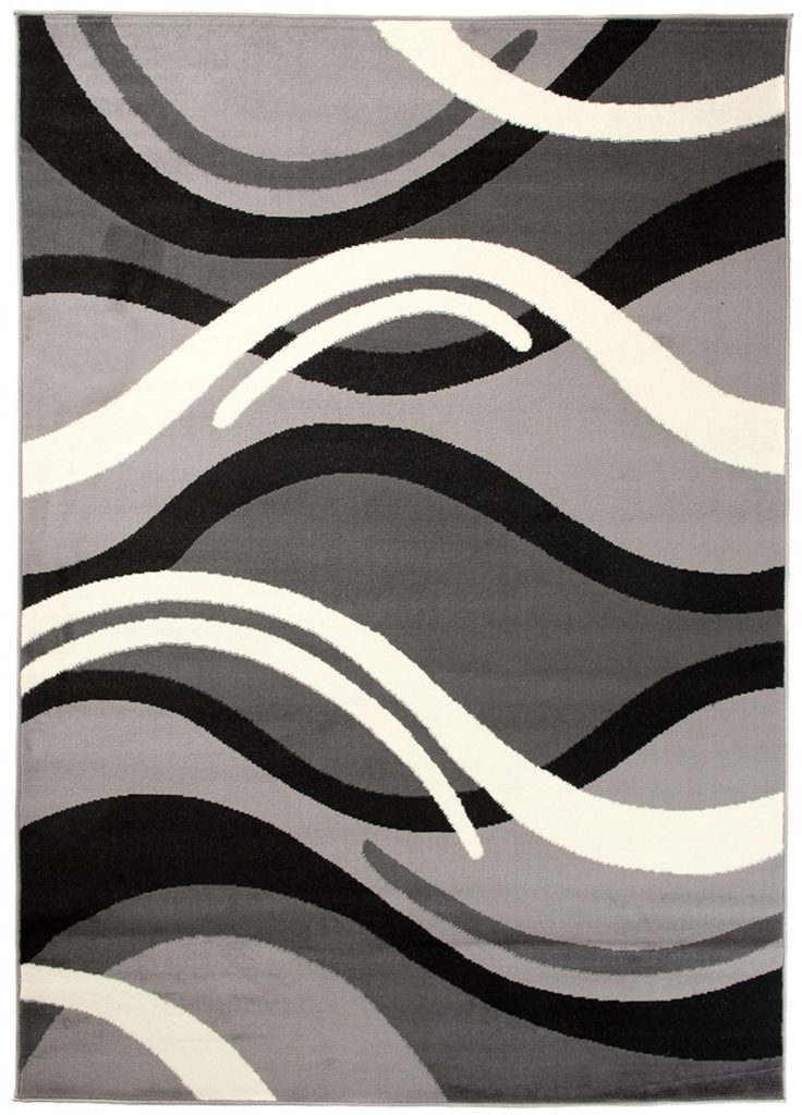 Covor Dream Gri Închis Crem Geometric Valuri