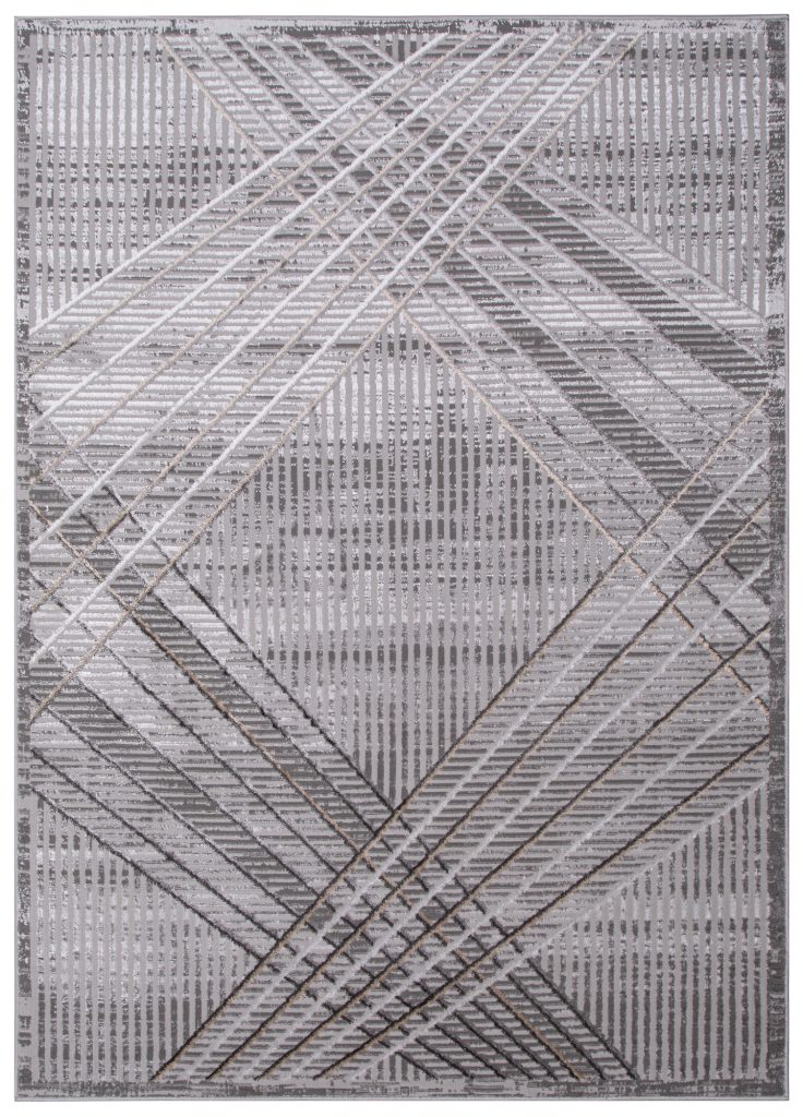 Covor Crystal Gri Deschis Bej Geometric Efect 3D