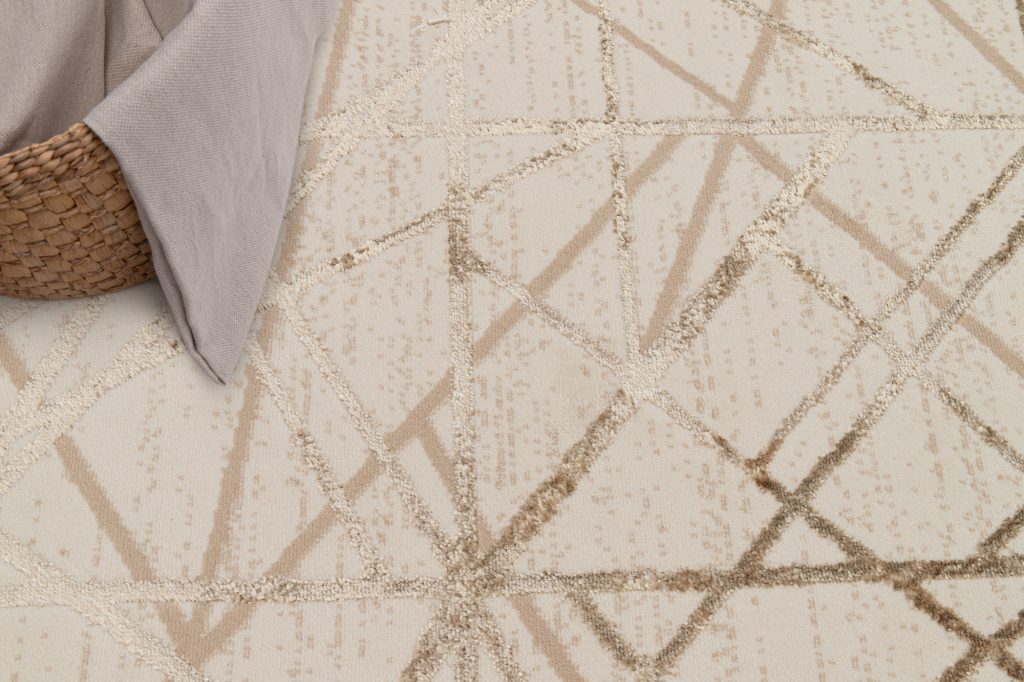 Covor Crystal Bej Maro Abstract Linii Efect 3D