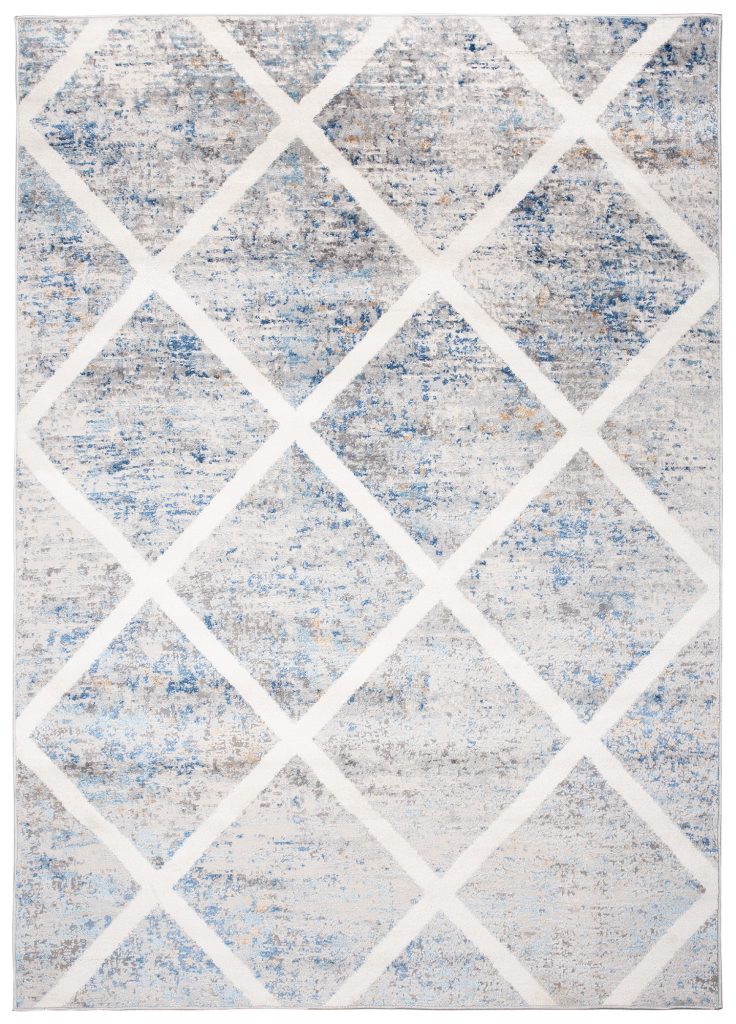 Covor Valley Gri Albastru Geometric Carouri