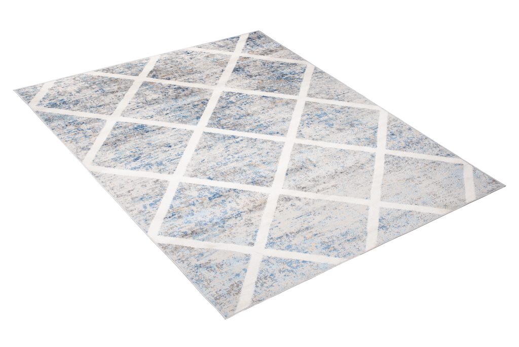 Covor Valley Gri Albastru Geometric Carouri