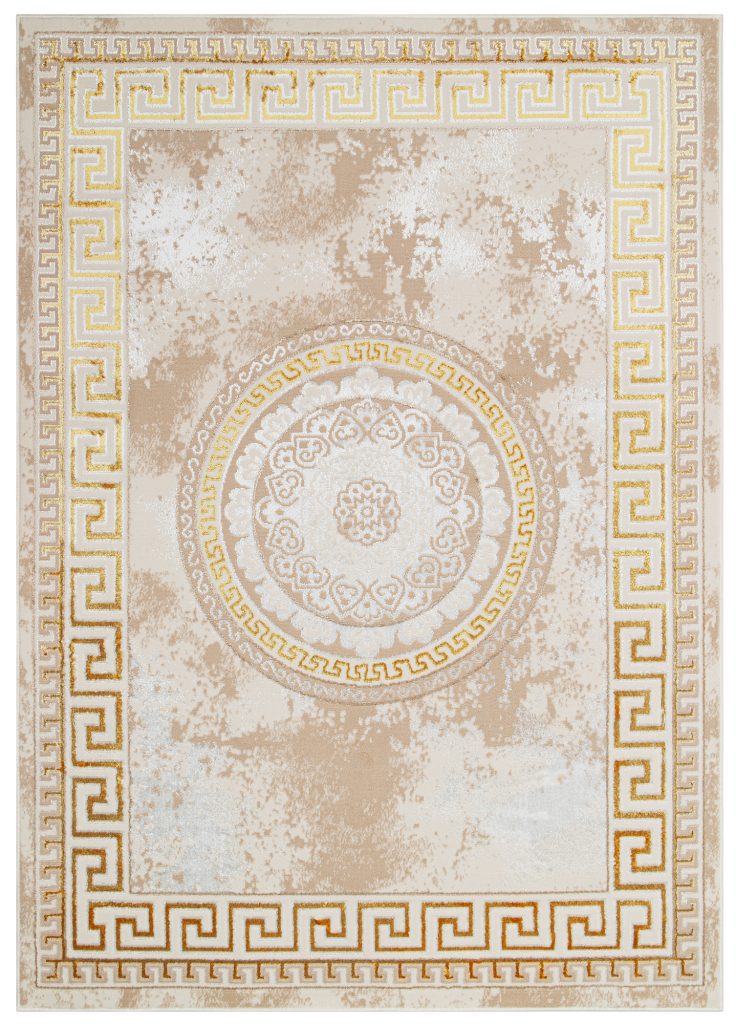 Covor Ares Auriu Bej Ornamente Medalion