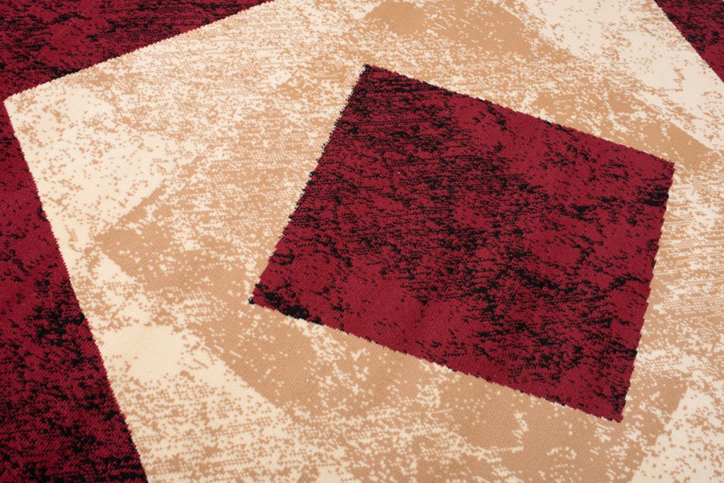 Covor Dream Geometric Crem Roșu Pătrate