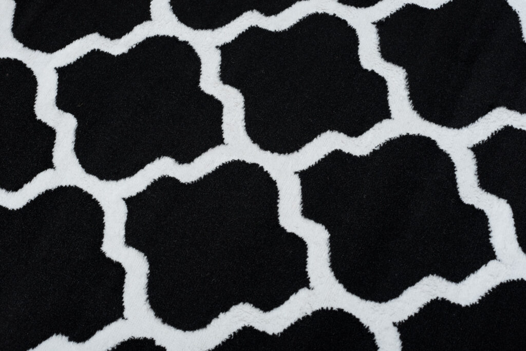 Covor Luxury Negru Alb Geometric Trellis