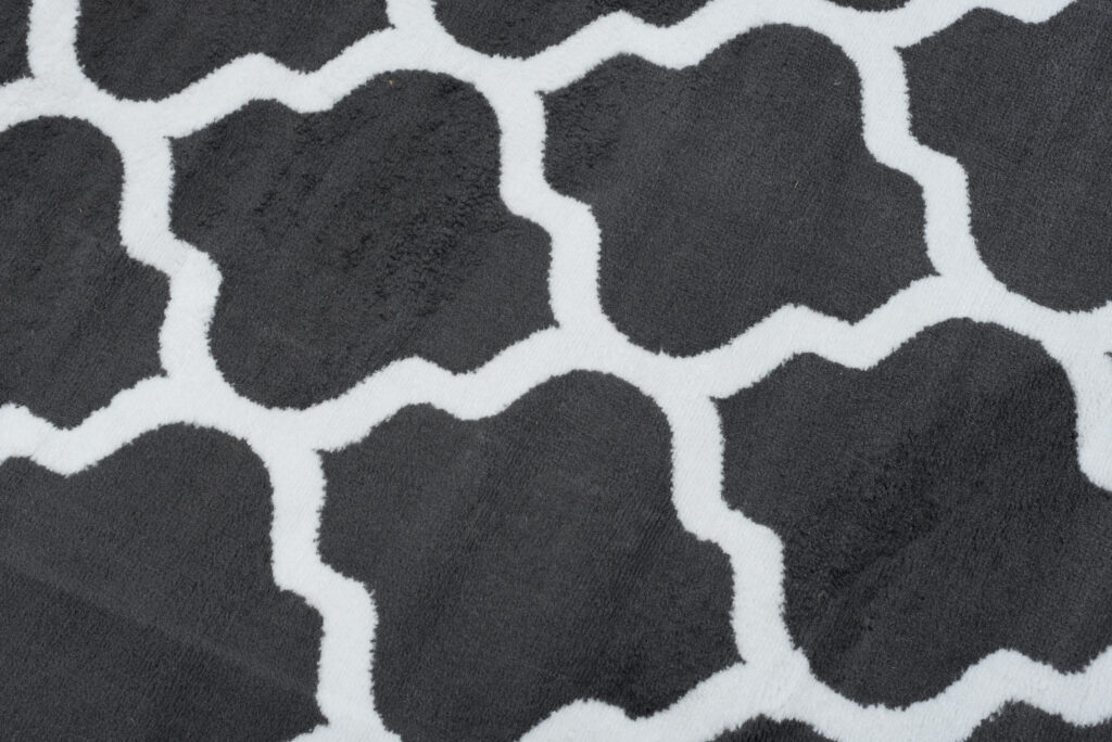 Covor Luxury Gri Închis Alb Geometric Trellis