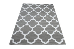 Covor Luxury Gri Deschis Alb Geometric Trellis