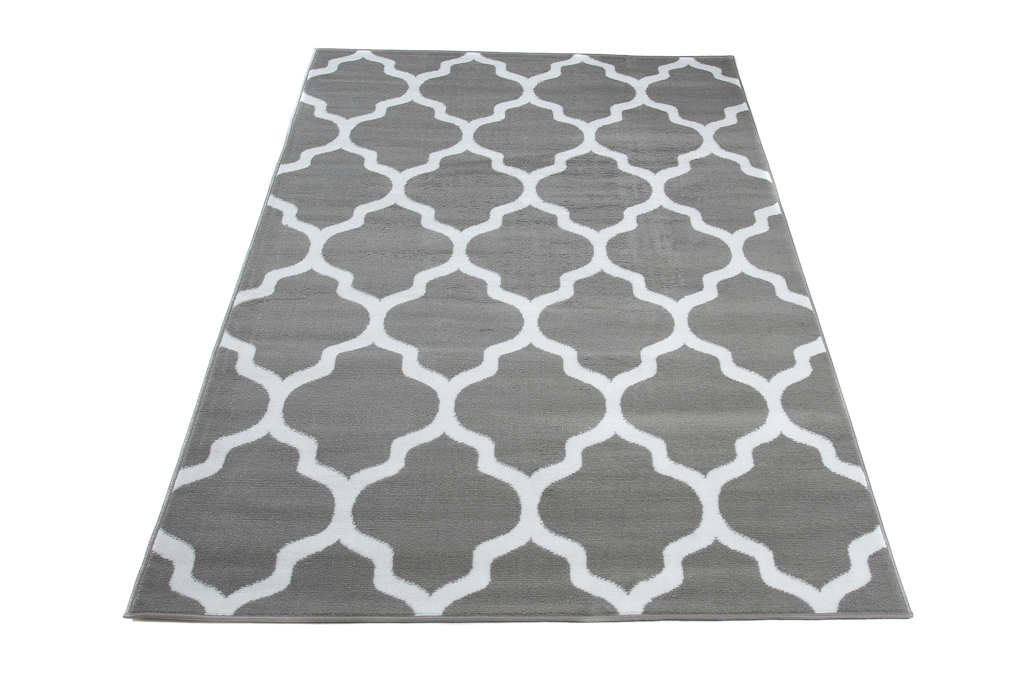 Covor Luxury Gri Deschis Alb Geometric Trellis