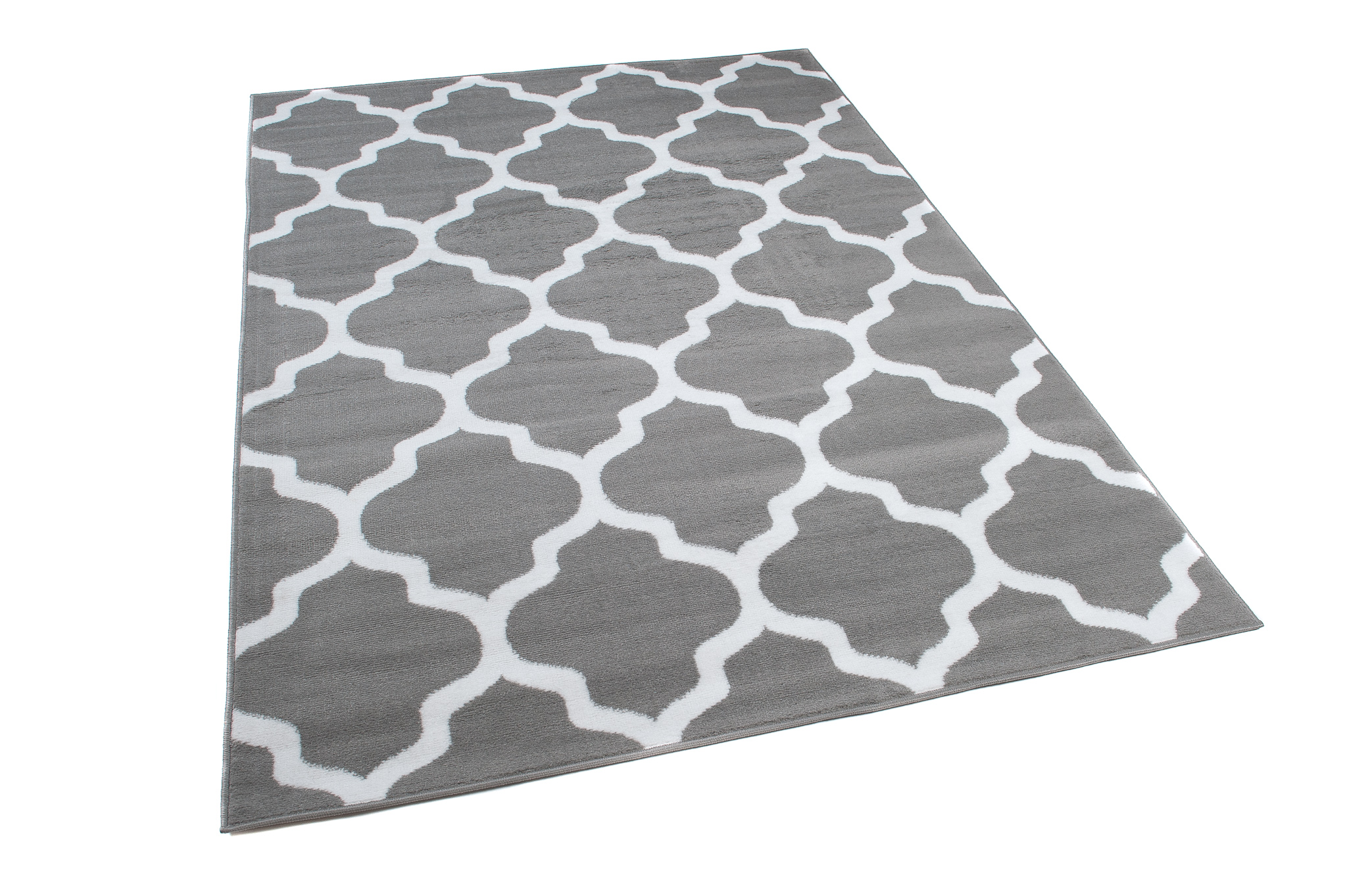 Covor Luxury Gri Deschis Alb Geometric Trellis