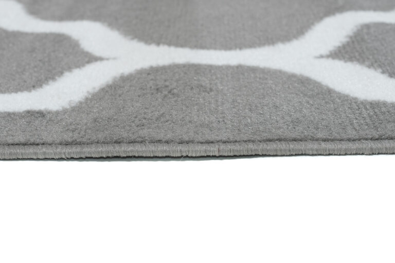 Covor Luxury Gri Deschis Alb Geometric Trellis