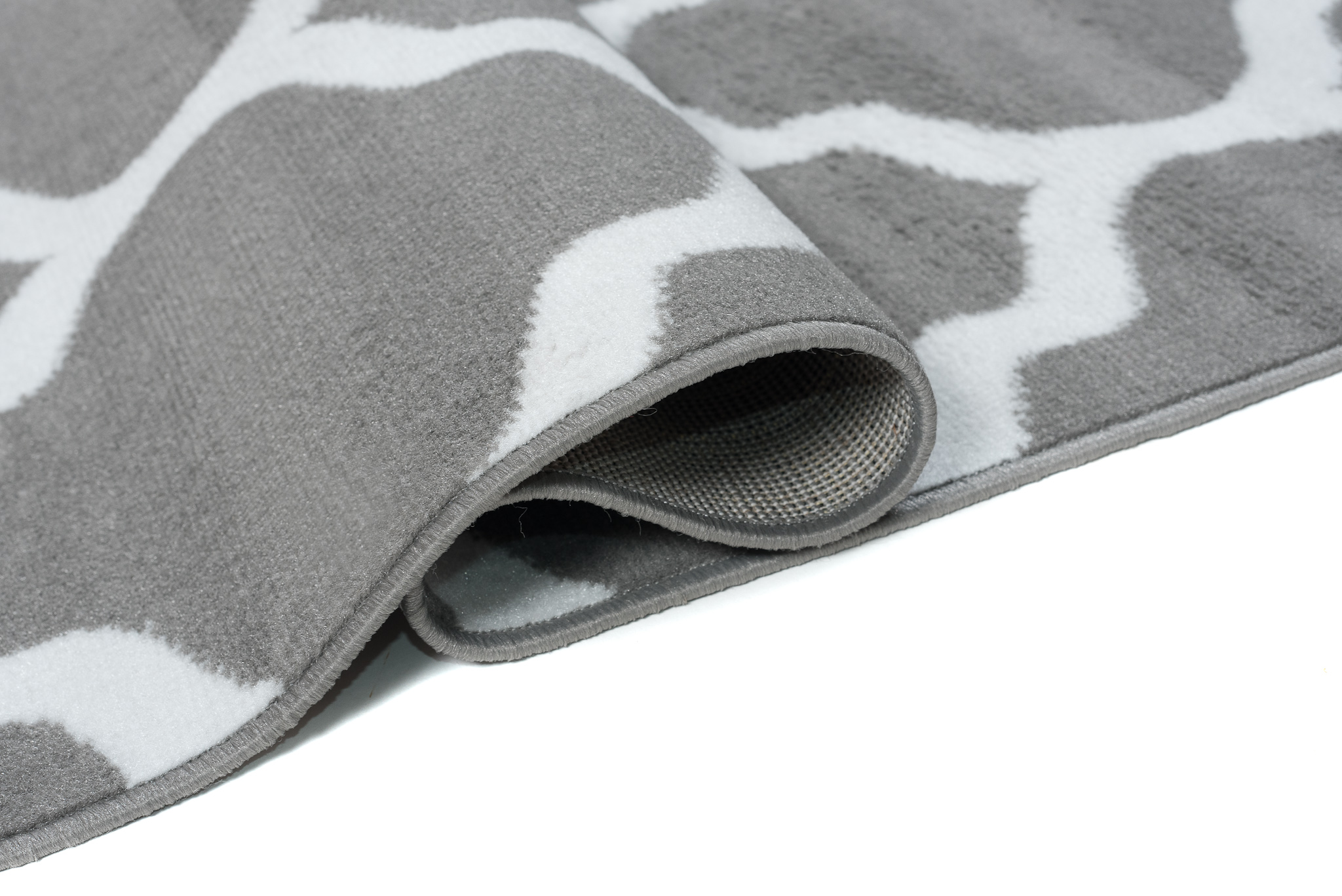 Covor Luxury Gri Deschis Alb Geometric Trellis