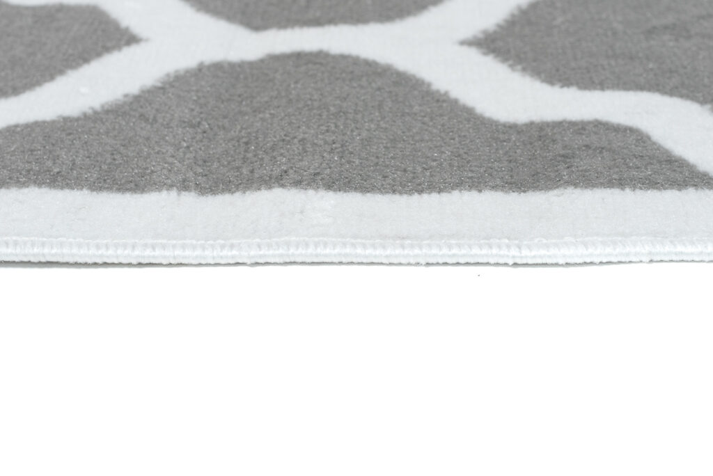 Covor Luxury Gri Alb Geometric Trellis Ramă