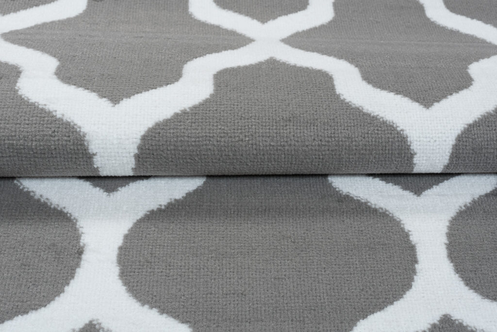 Covor Luxury Gri Alb Geometric Trellis Ramă
