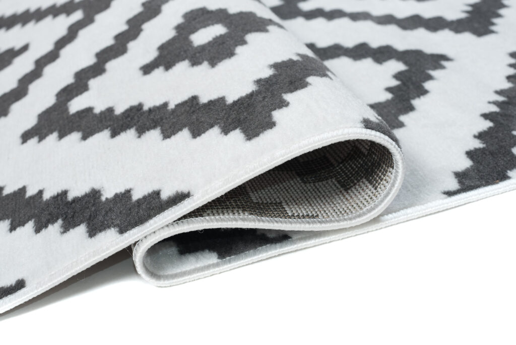 Covor Luxury Alb Gri Geometric Diamant
