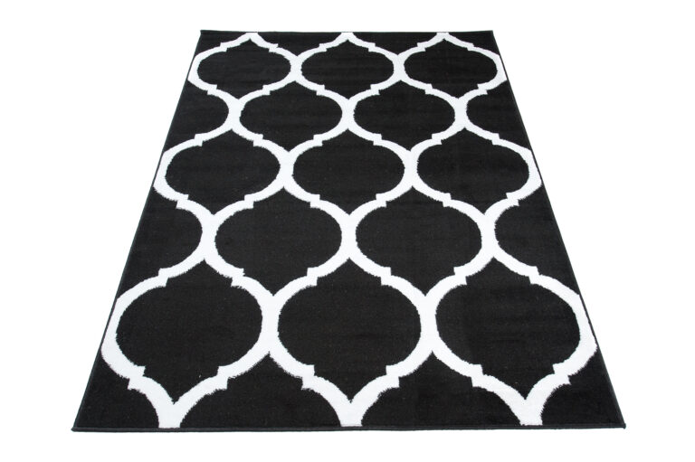 Covor Luxury Negru Alb Marocan Trellis