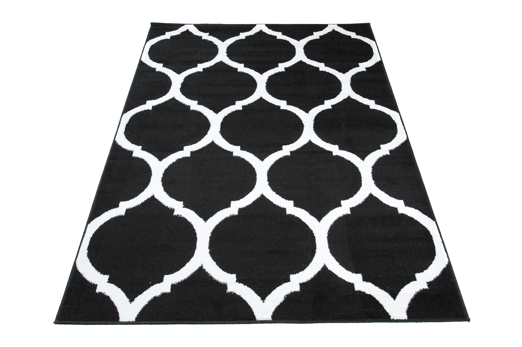 Covor Luxury Negru Alb Marocan Trellis