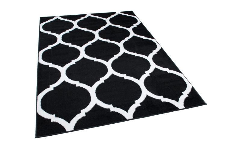 Covor Luxury Negru Alb Marocan Trellis