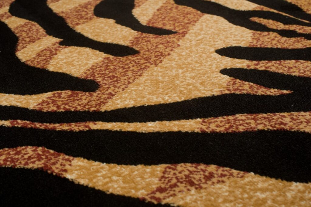 Covor Atlas Negru Bej Print Animalier Tigru