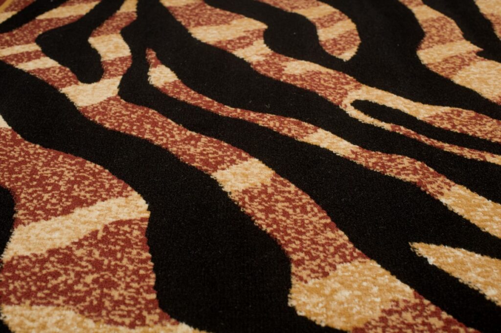 Covor Atlas Negru Bej Print Animalier Tigru