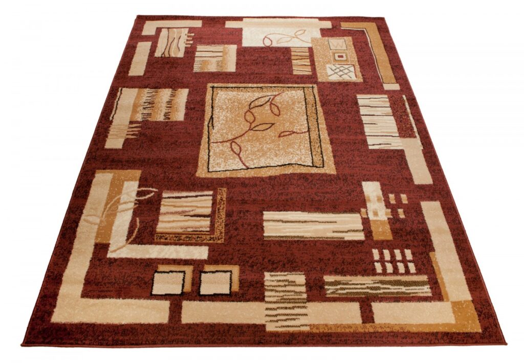 Covor Atlas Maro Bej Geometric Frunze