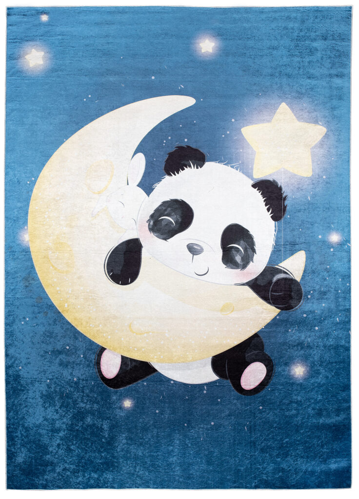Covor pentru copii Emma Bleumarin Panda Antiderapant