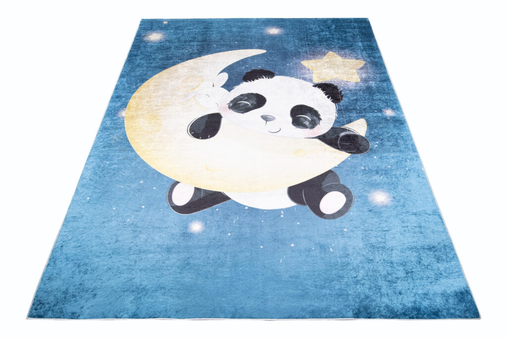 Covor pentru copii Emma Bleumarin Panda Antiderapant