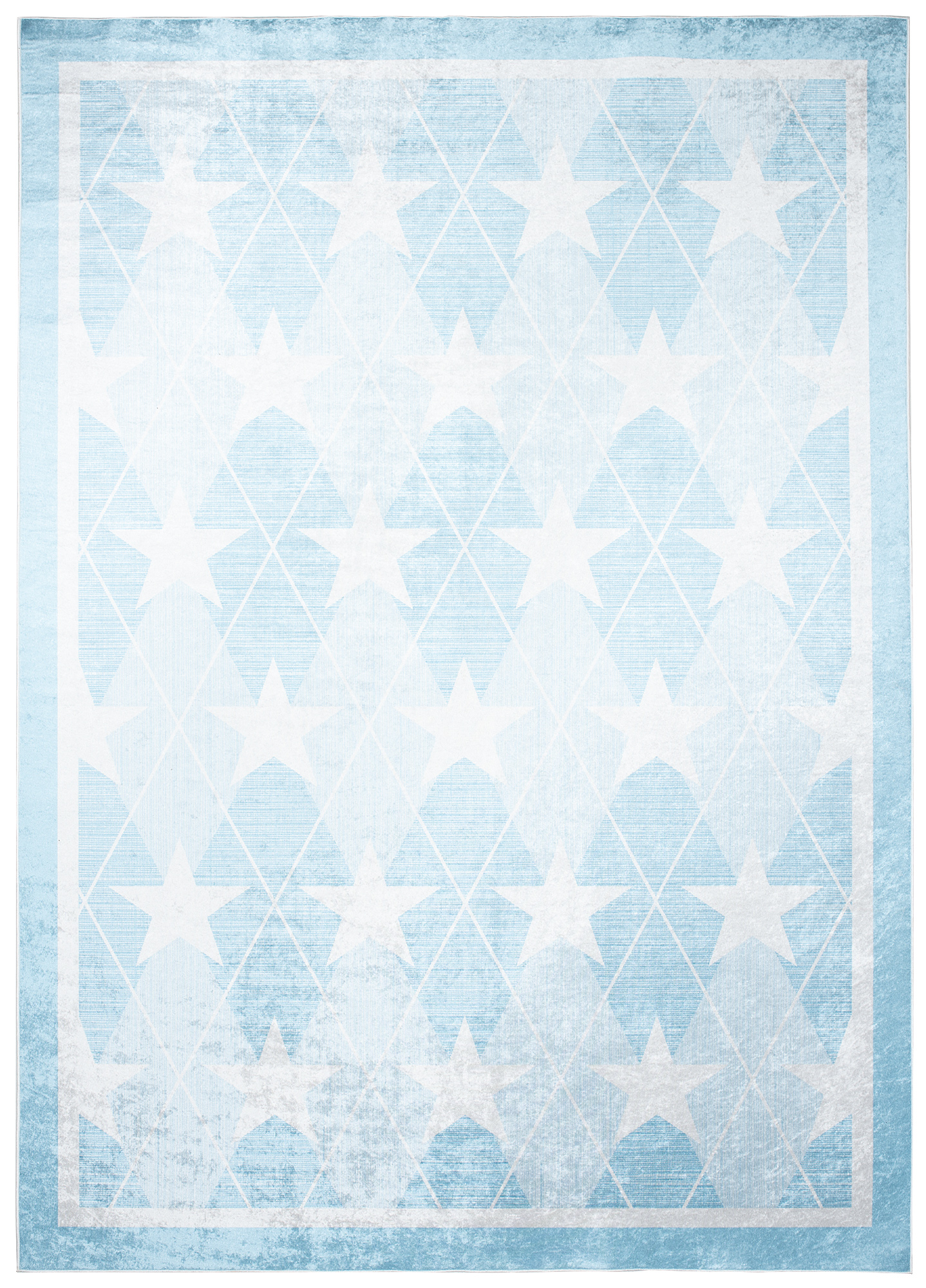 Covor Emma Antiderapant Lavabil Albastru Stele