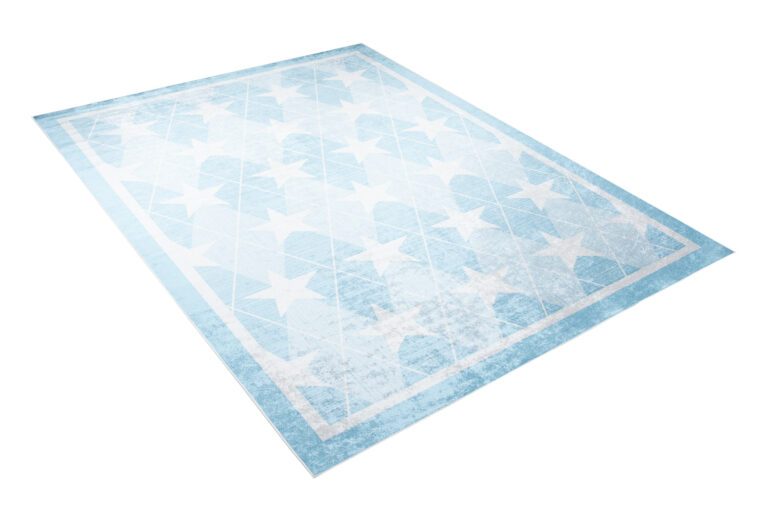 Covor Emma Antiderapant Lavabil Albastru Stele