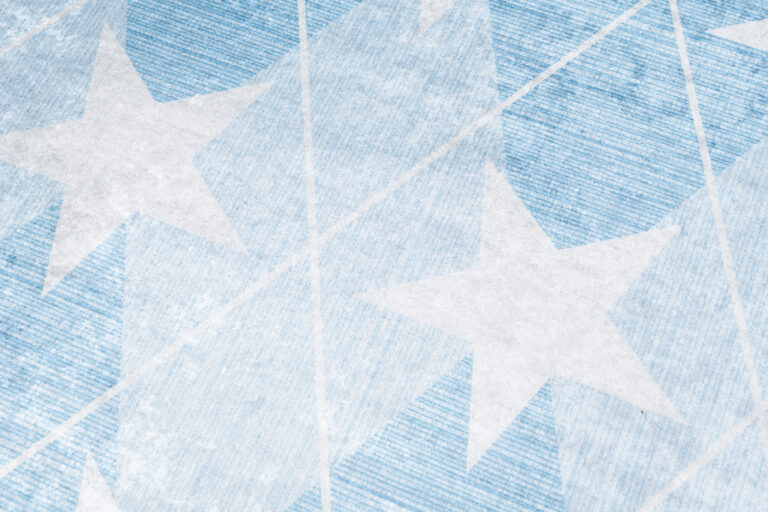 Covor Emma Antiderapant Lavabil Albastru Stele