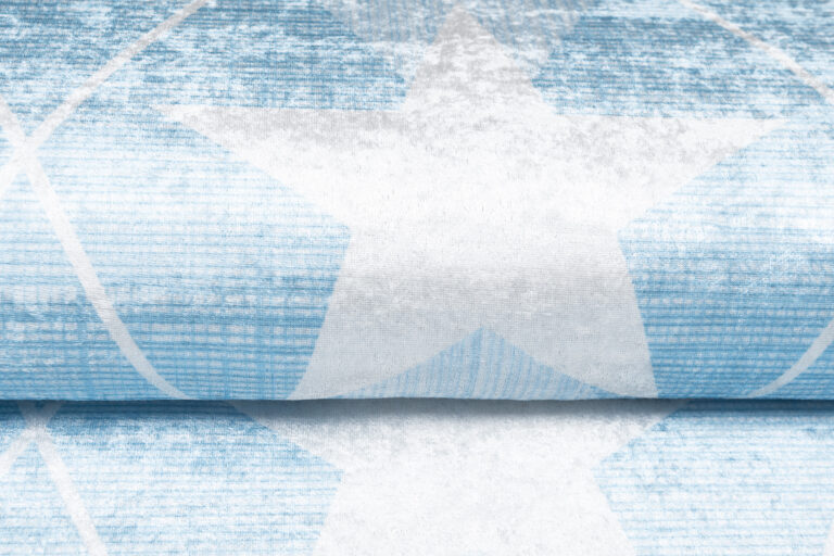 Covor Emma Antiderapant Lavabil Albastru Stele