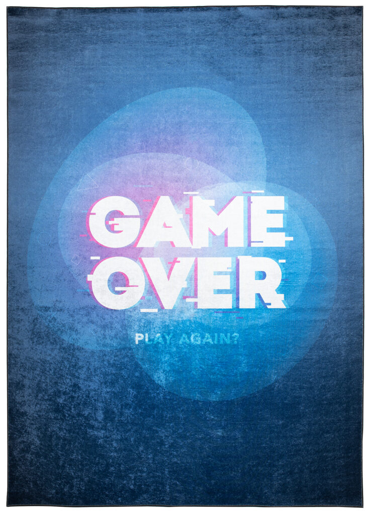 Covor Emma Antiderapant Lavabil Bleumarin Game Over