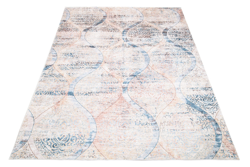 Covor Toscana Vintage Albastru-Bej cu Ornamente