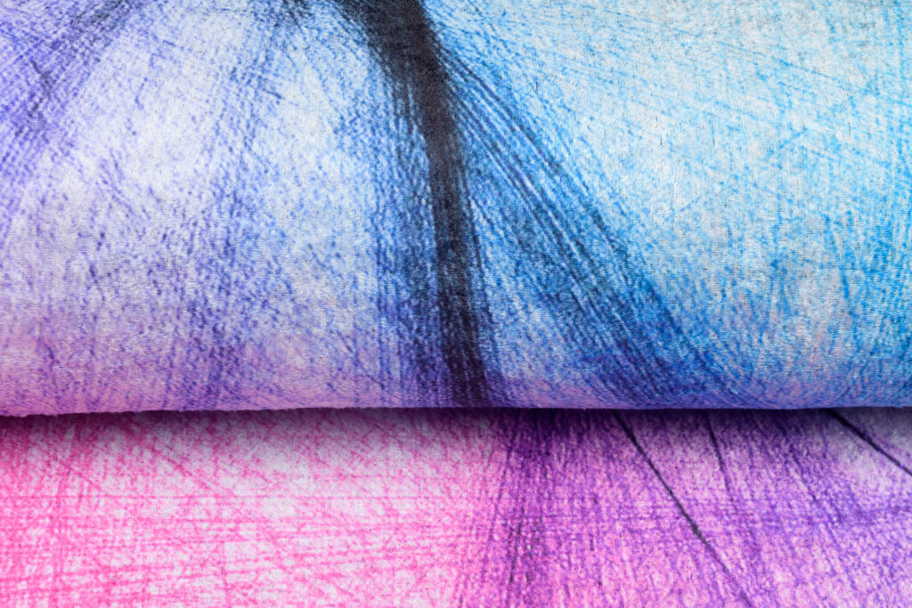 Covor Toscana Roz-Albastru cu Linii Abstracte