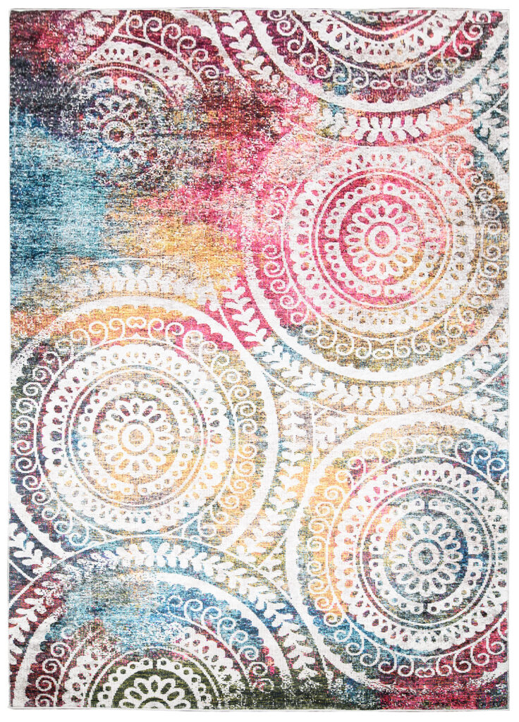 Covor Toscana Vintage Multicolor cu Rozete Rotunde