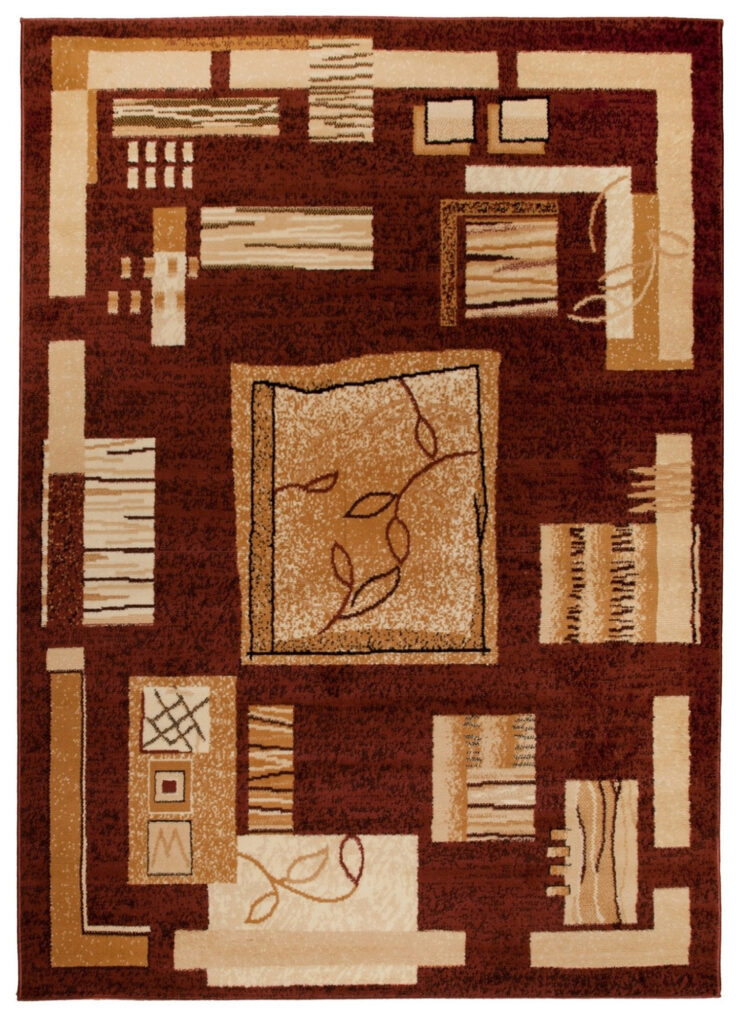 Covor Atlas Maro Bej Geometric Frunze