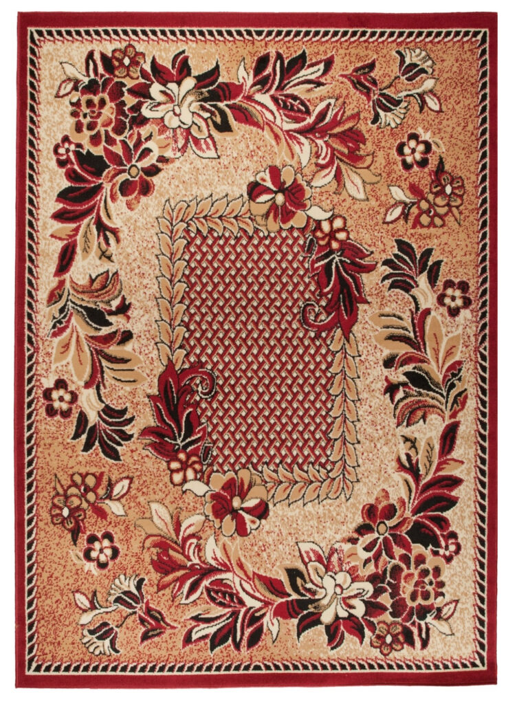 Covor Atlas Bej Roșu Modern Floral