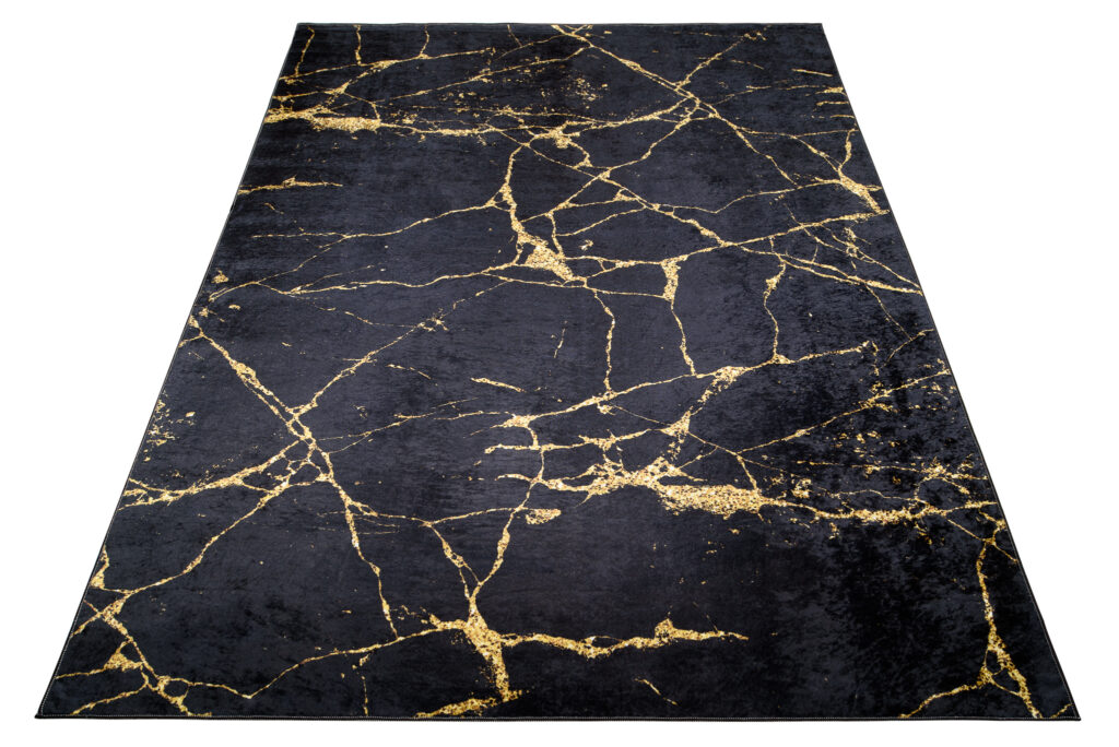 Covor Toscana Glamour Negru-Auriu Marmură