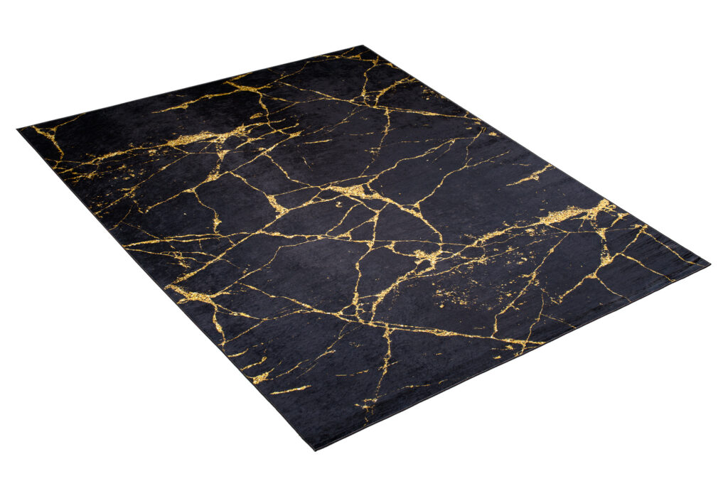 Covor Toscana Glamour Negru-Auriu Marmură