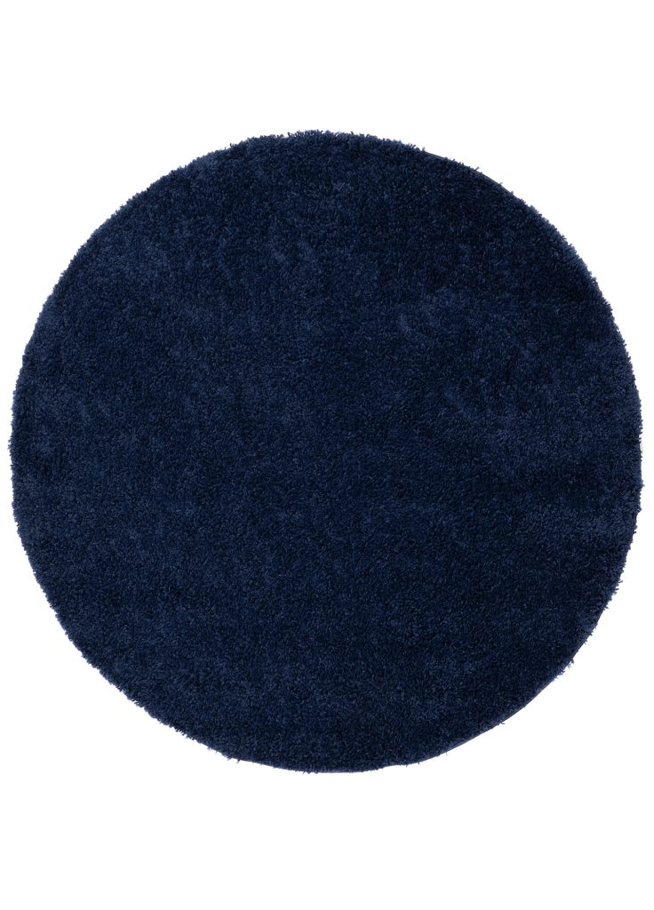 Covor Essence Rotund Shaggy Monocrom Bleumarin