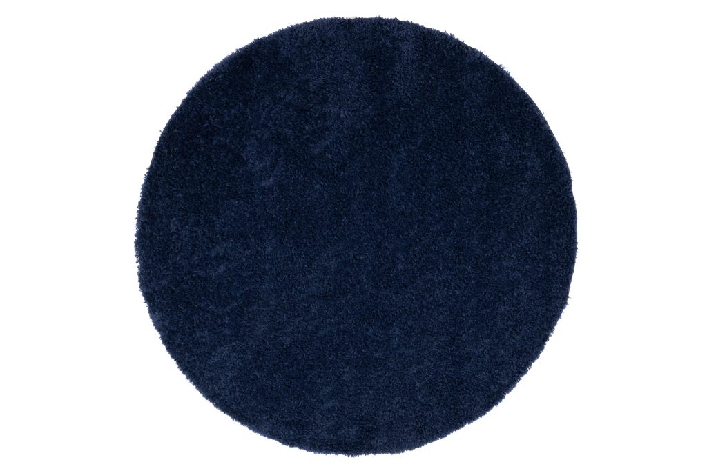 Covor Essence Rotund Shaggy Monocrom Bleumarin