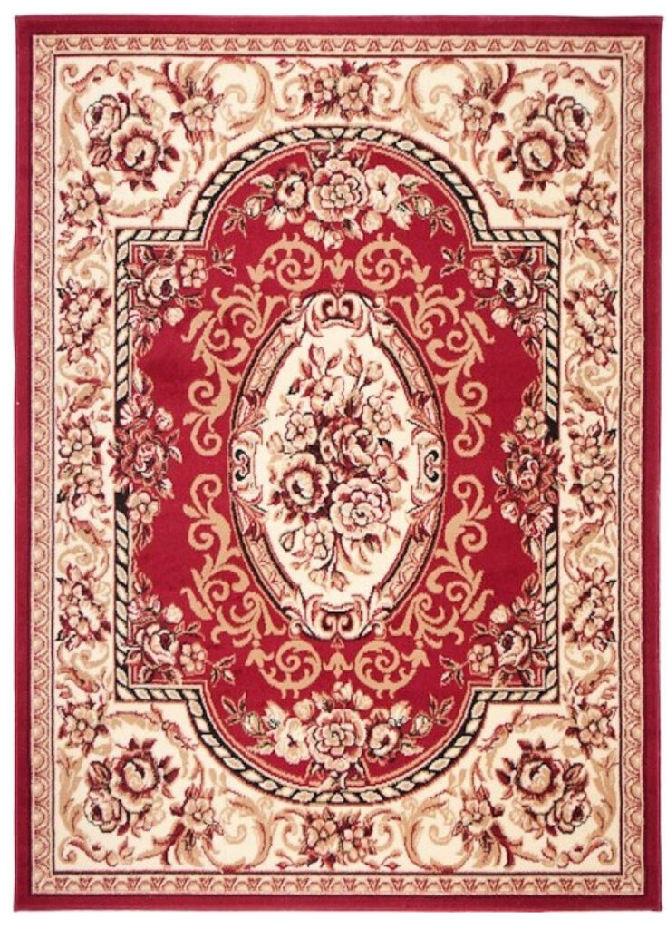 Covor Atlas Roșu Crem Tradițional Ornamente