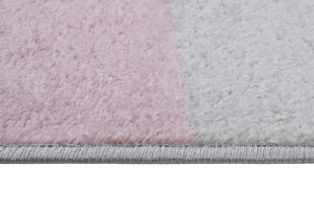 Covor Lazur Gri Roz Geometric Linii