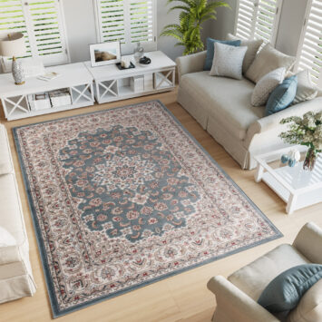 Covor Colorado Albastru Crem Roșu Tradițional