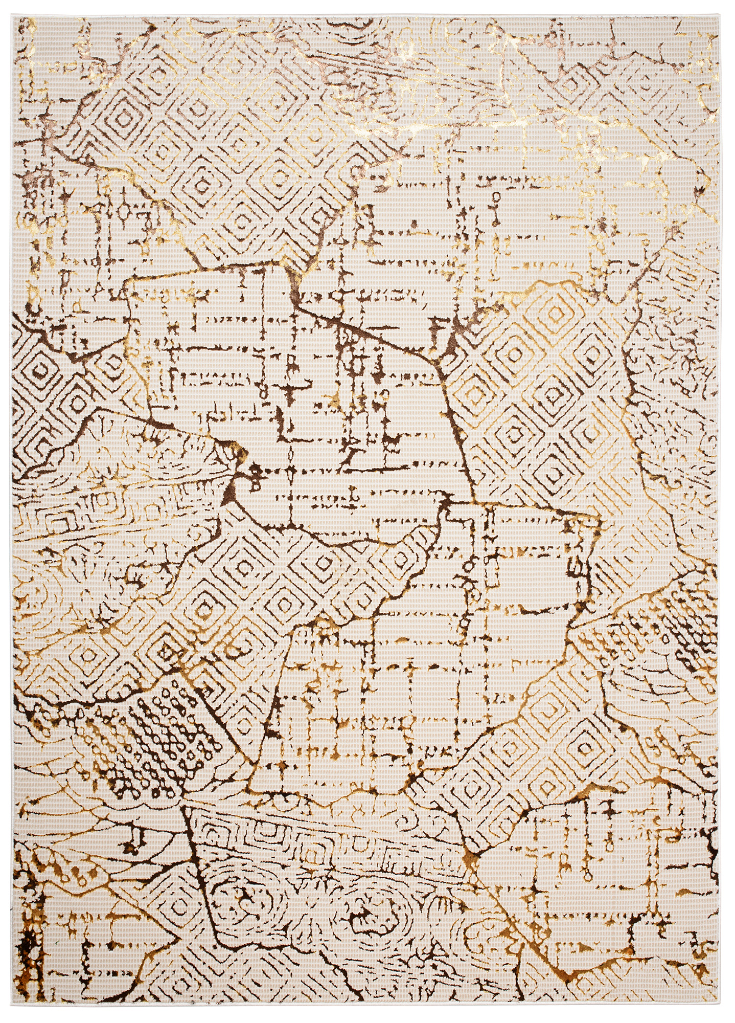 Covor Golden Crem Auriu Patchwork