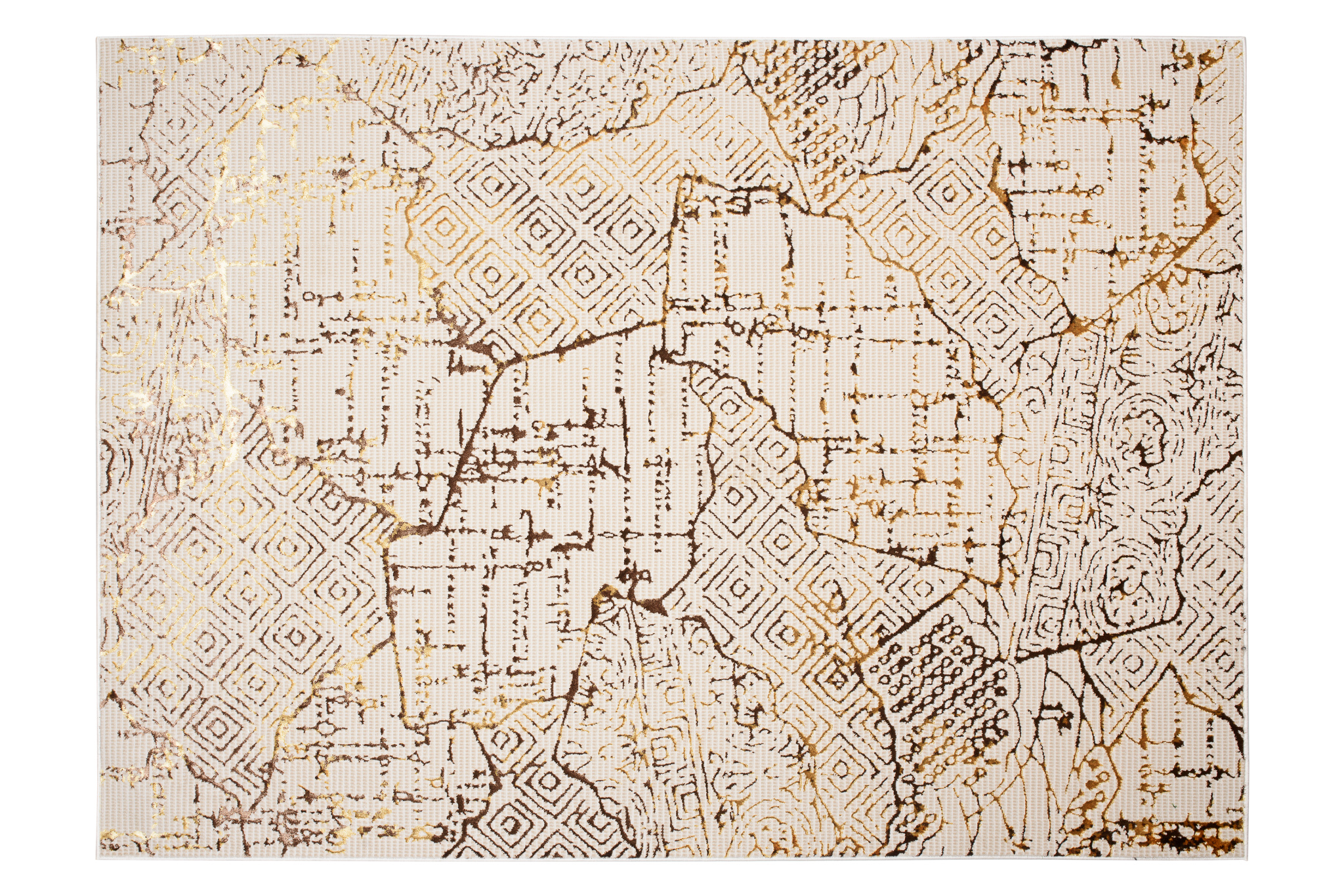 Covor Golden Crem Auriu Patchwork