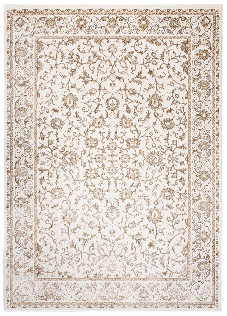Covor Hera Vintage Crem Bej Ramă Efect 3D