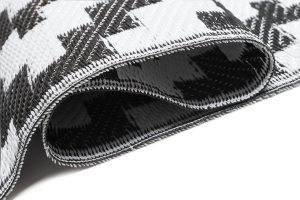 Covor Ibiza Outdoor reversibil impermeabil negru alb