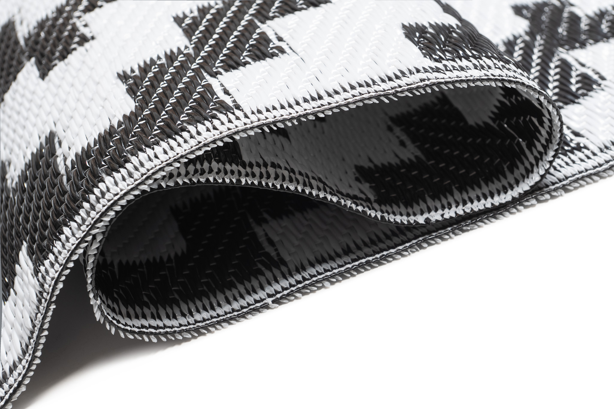 Covor Ibiza Outdoor reversibil impermeabil negru alb