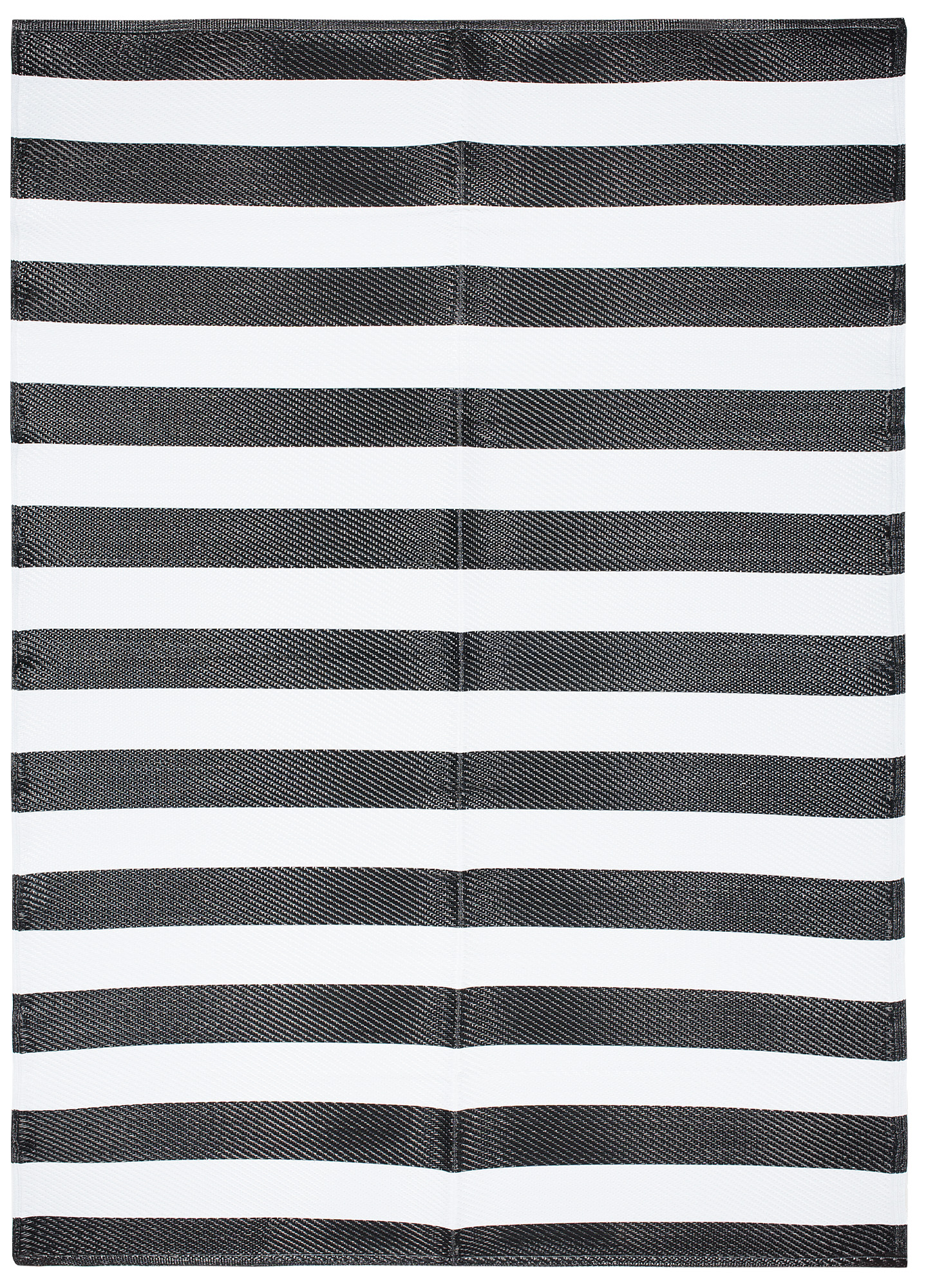Covor Ibiza Outdoor reversibil impermeabil negru alb dungi