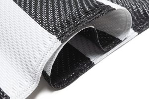 Covor Ibiza Outdoor reversibil impermeabil negru alb dungi